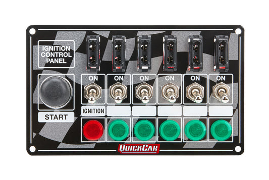 Flag Plate, 6 Switches & 1 Button, Fused & Light